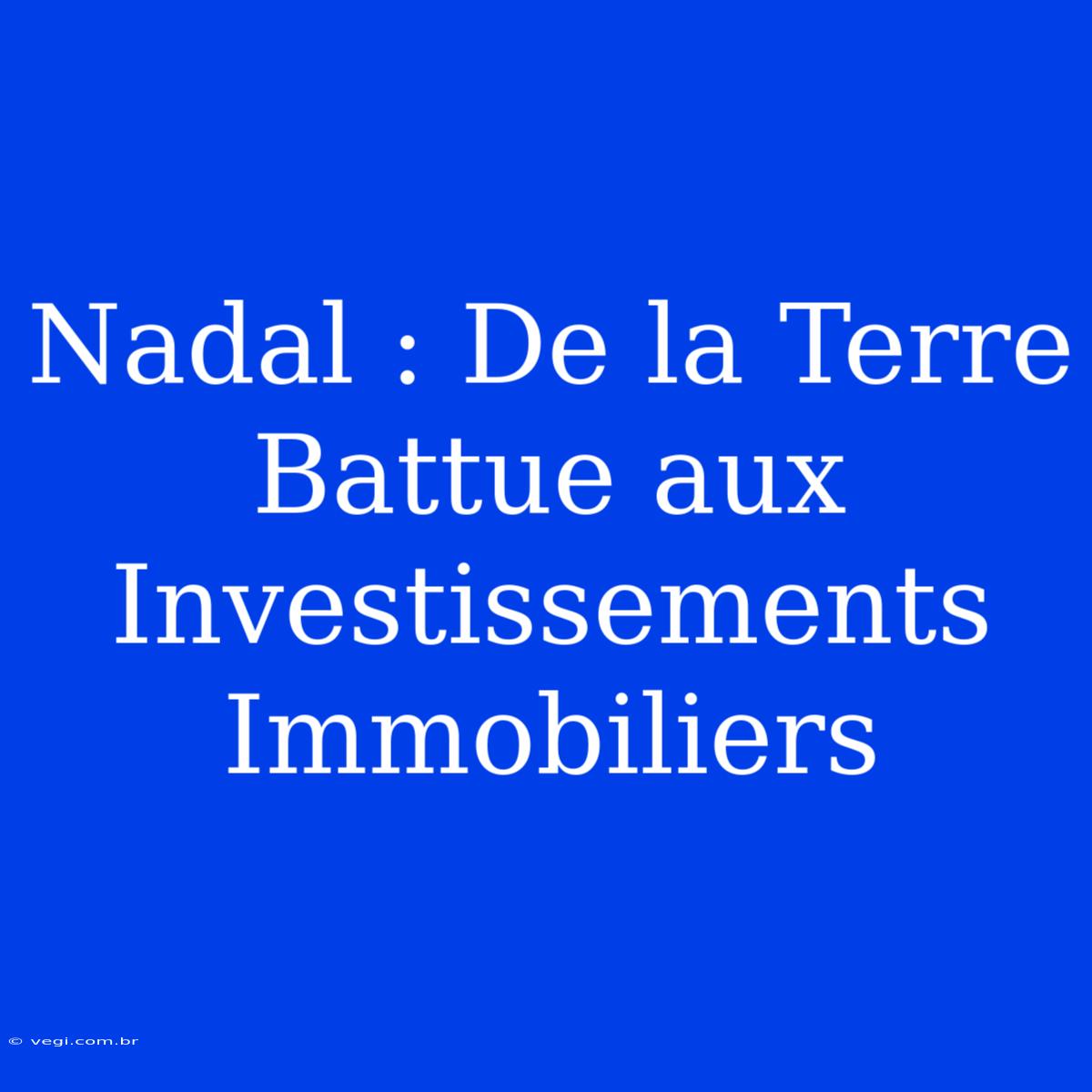 Nadal : De La Terre Battue Aux Investissements Immobiliers