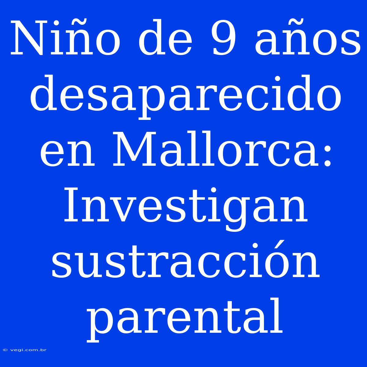 Niño De 9 Años Desaparecido En Mallorca: Investigan Sustracción Parental