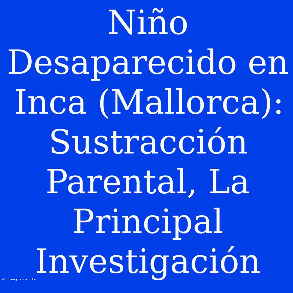 Niño Desaparecido En Inca (Mallorca): Sustracción Parental, La Principal Investigación 