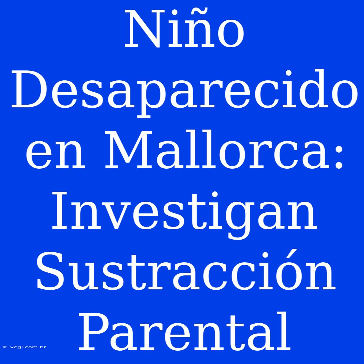 Niño Desaparecido En Mallorca: Investigan Sustracción Parental  