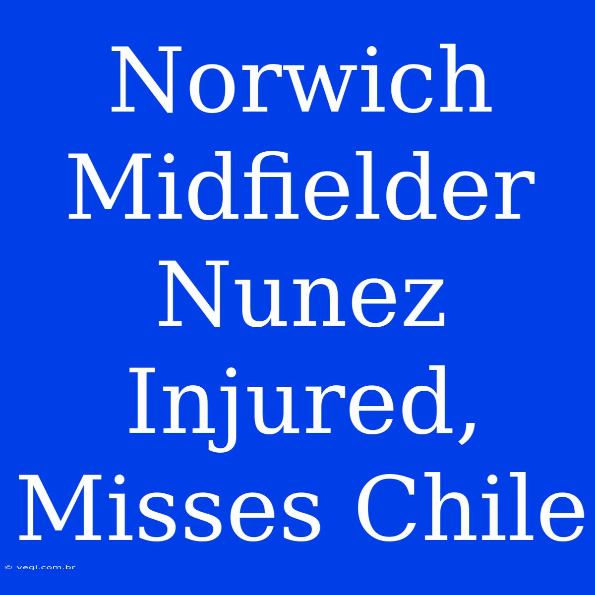 Norwich Midfielder Nunez Injured, Misses Chile