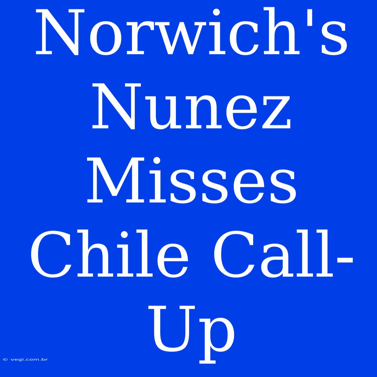 Norwich's Nunez Misses Chile Call-Up