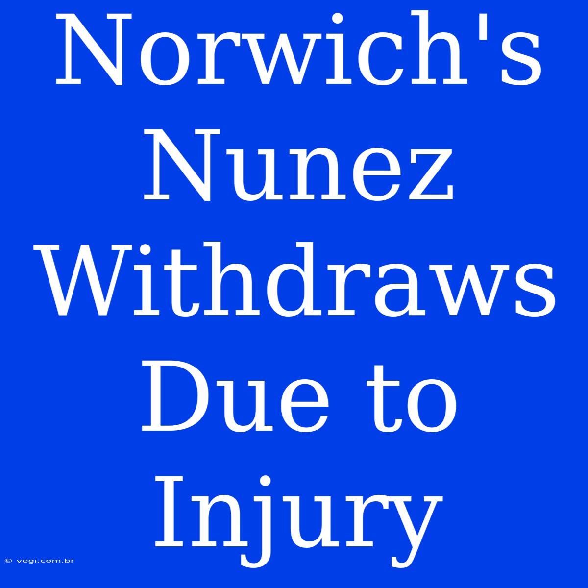 Norwich's Nunez Withdraws Due To Injury