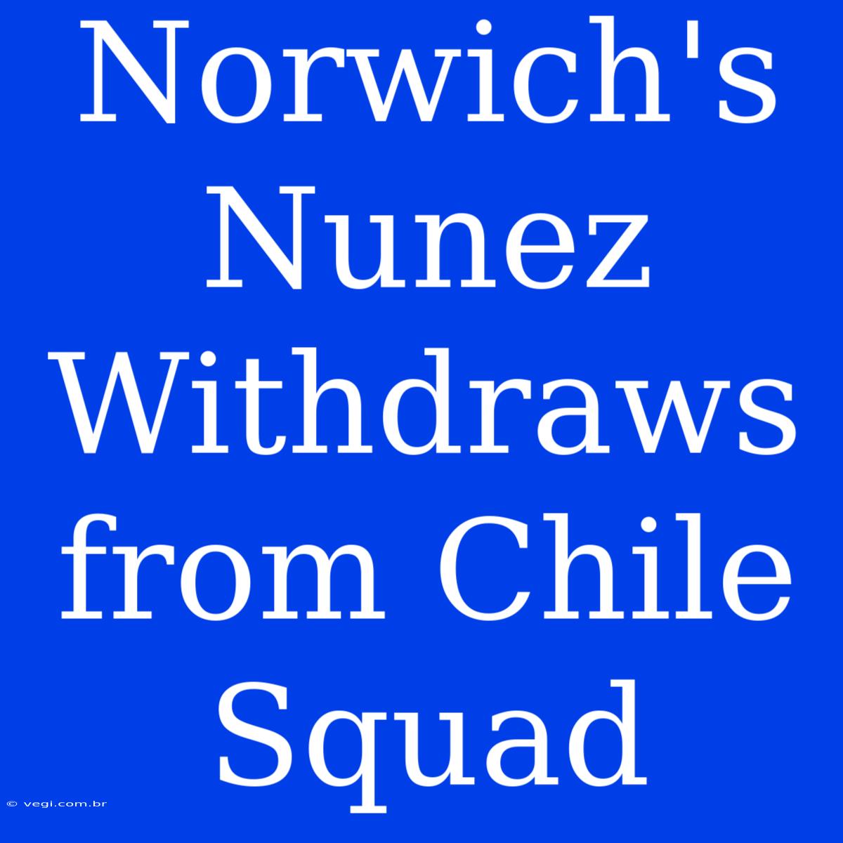 Norwich's Nunez Withdraws From Chile Squad