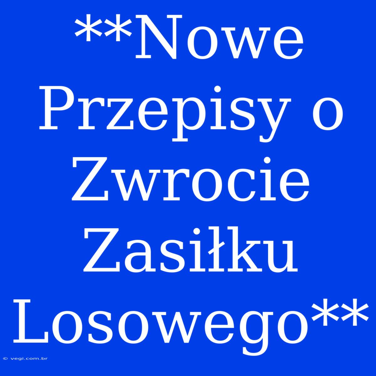 **Nowe Przepisy O Zwrocie Zasiłku Losowego**