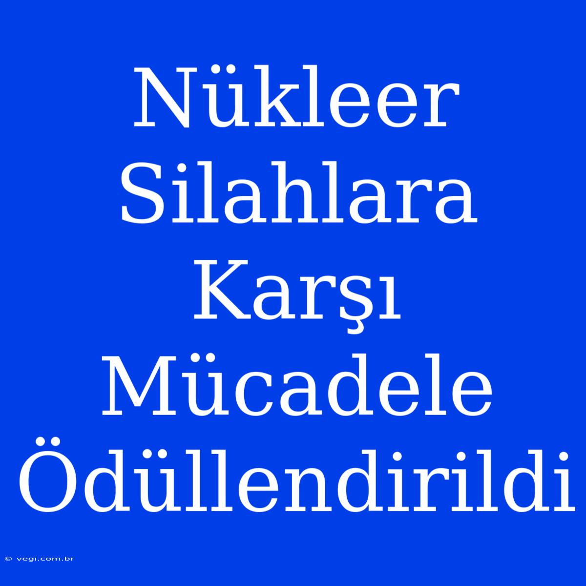 Nükleer Silahlara Karşı Mücadele Ödüllendirildi