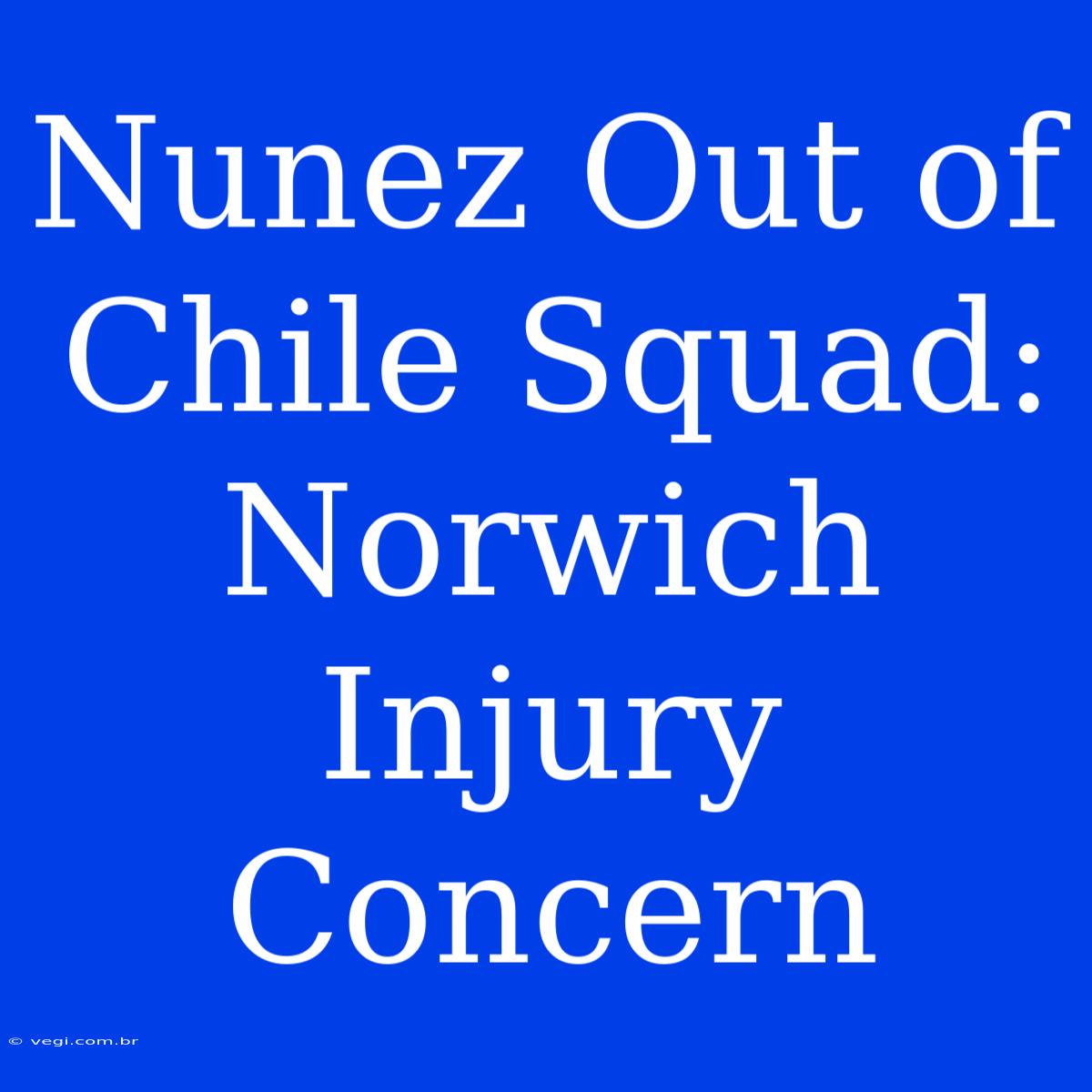 Nunez Out Of Chile Squad: Norwich Injury Concern