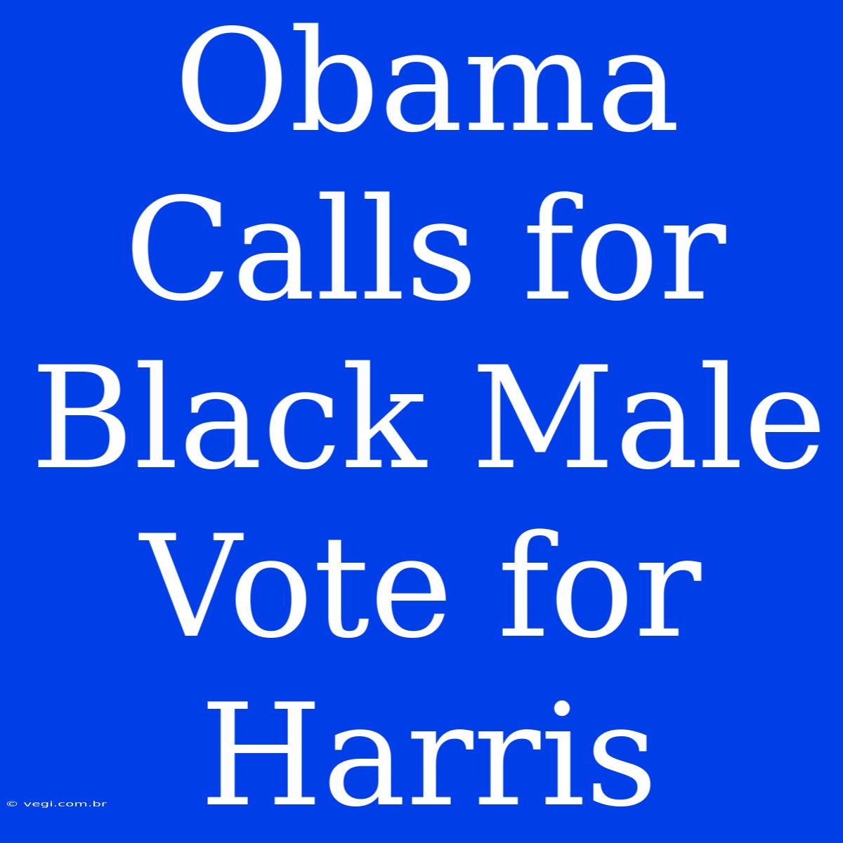 Obama Calls For Black Male Vote For Harris