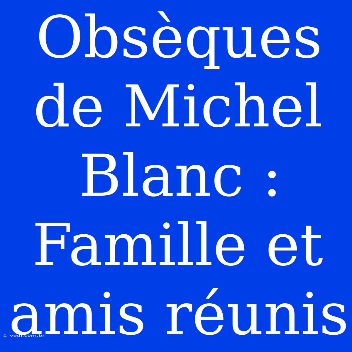 Obsèques De Michel Blanc : Famille Et Amis Réunis