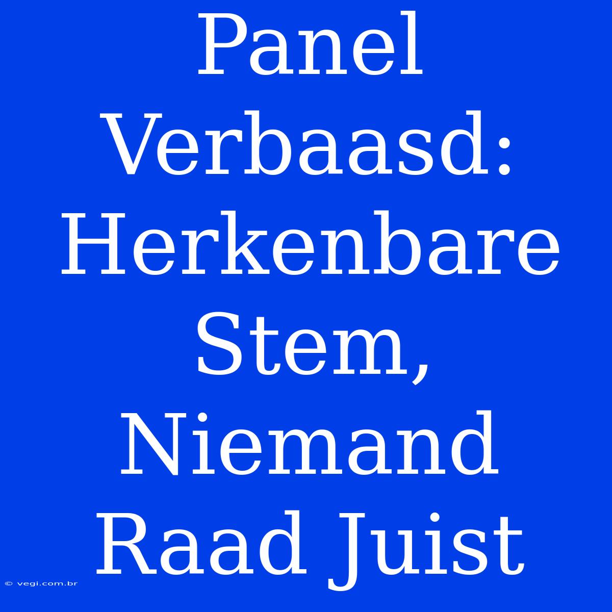 Panel Verbaasd: Herkenbare Stem, Niemand Raad Juist