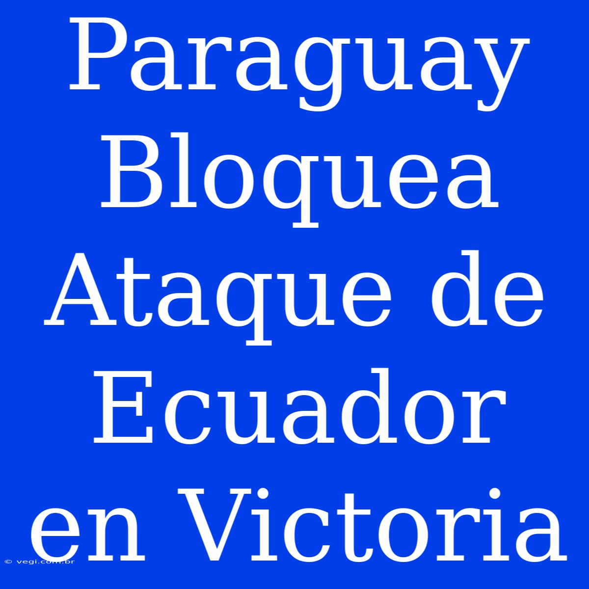 Paraguay Bloquea Ataque De Ecuador En Victoria