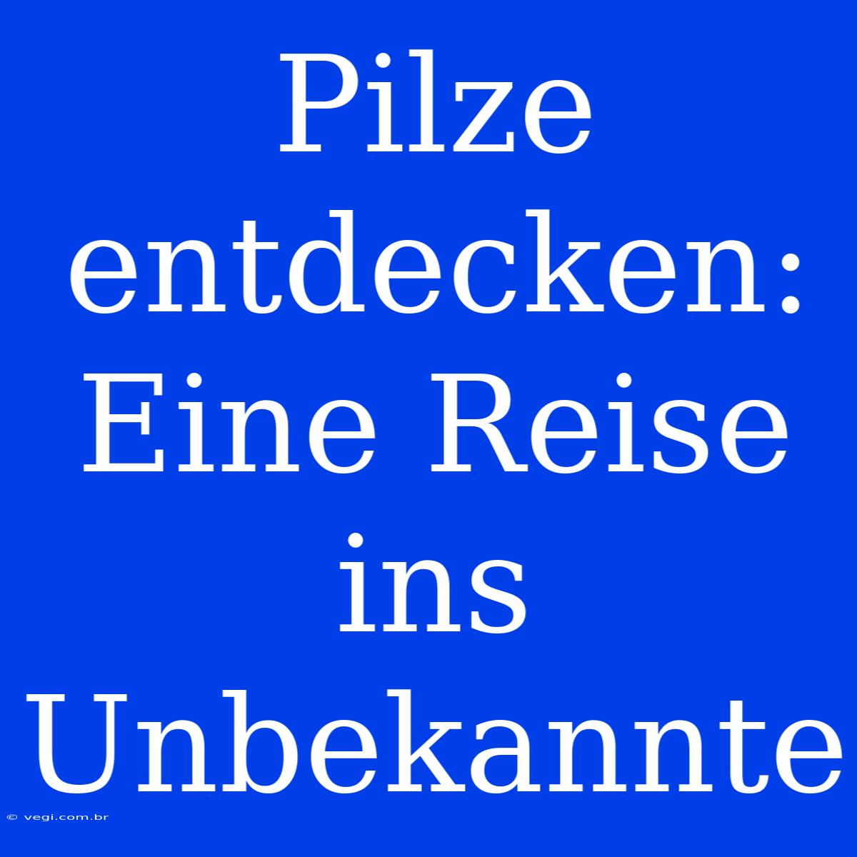 Pilze Entdecken: Eine Reise Ins Unbekannte