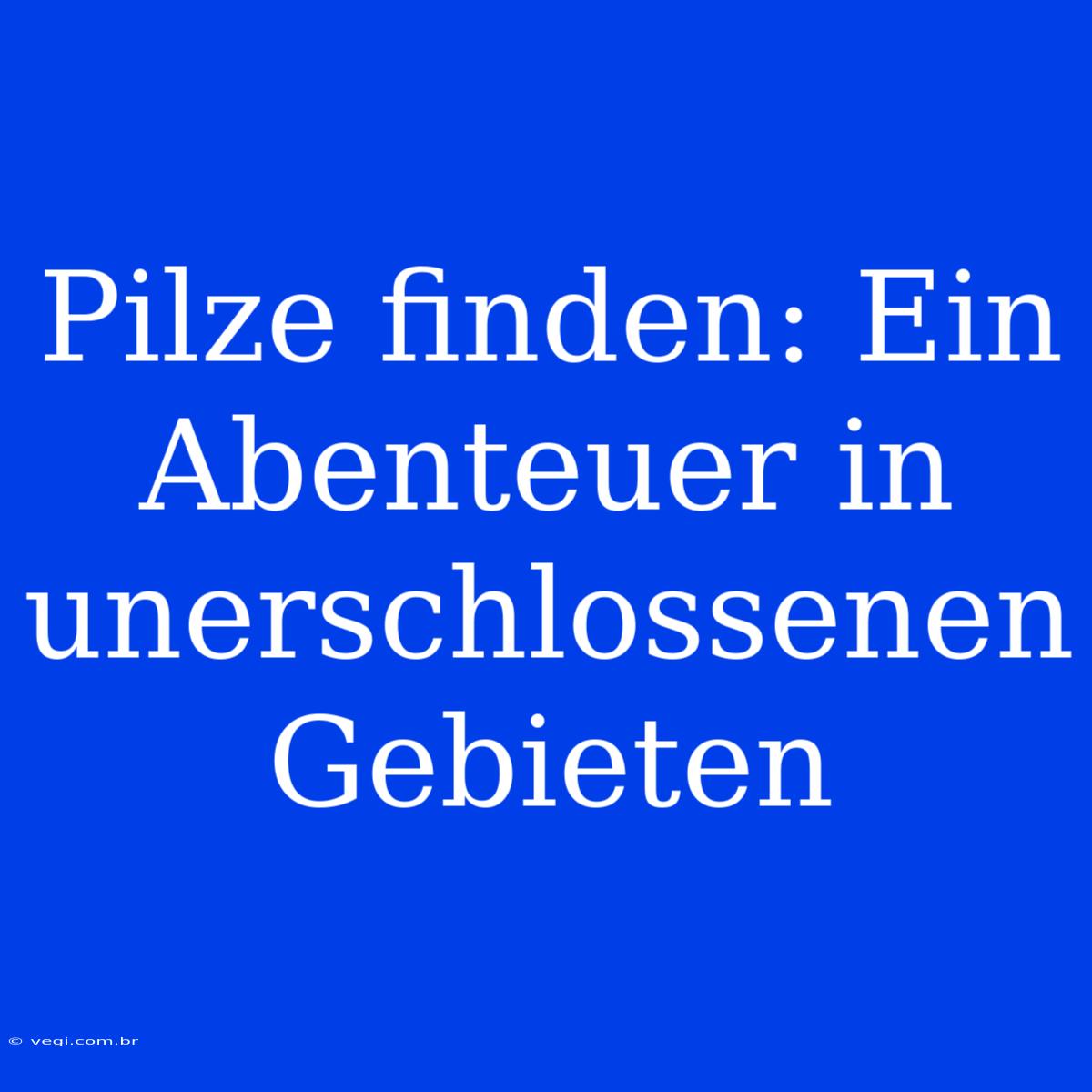 Pilze Finden: Ein Abenteuer In Unerschlossenen Gebieten