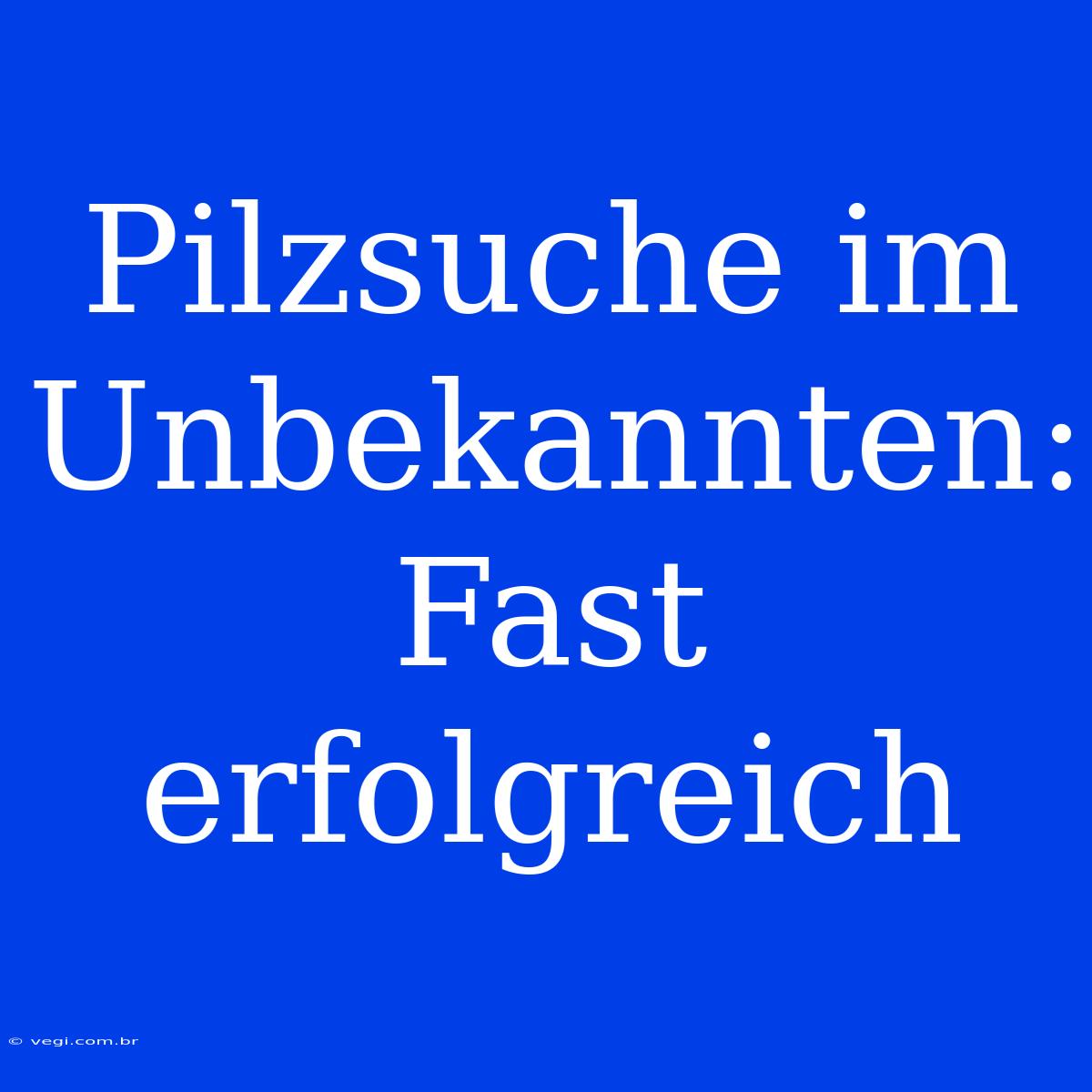 Pilzsuche Im Unbekannten: Fast Erfolgreich