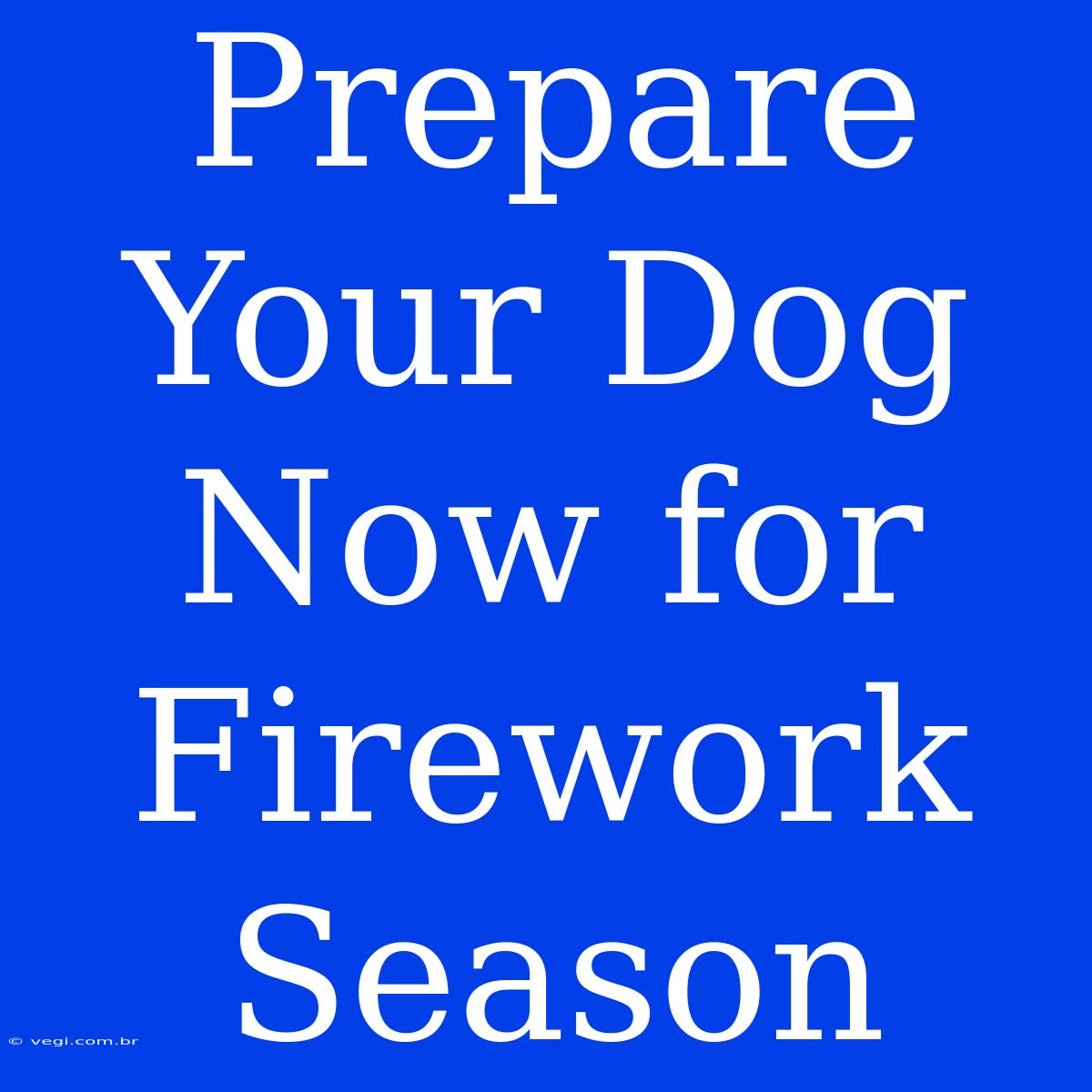 Prepare Your Dog Now For Firework Season