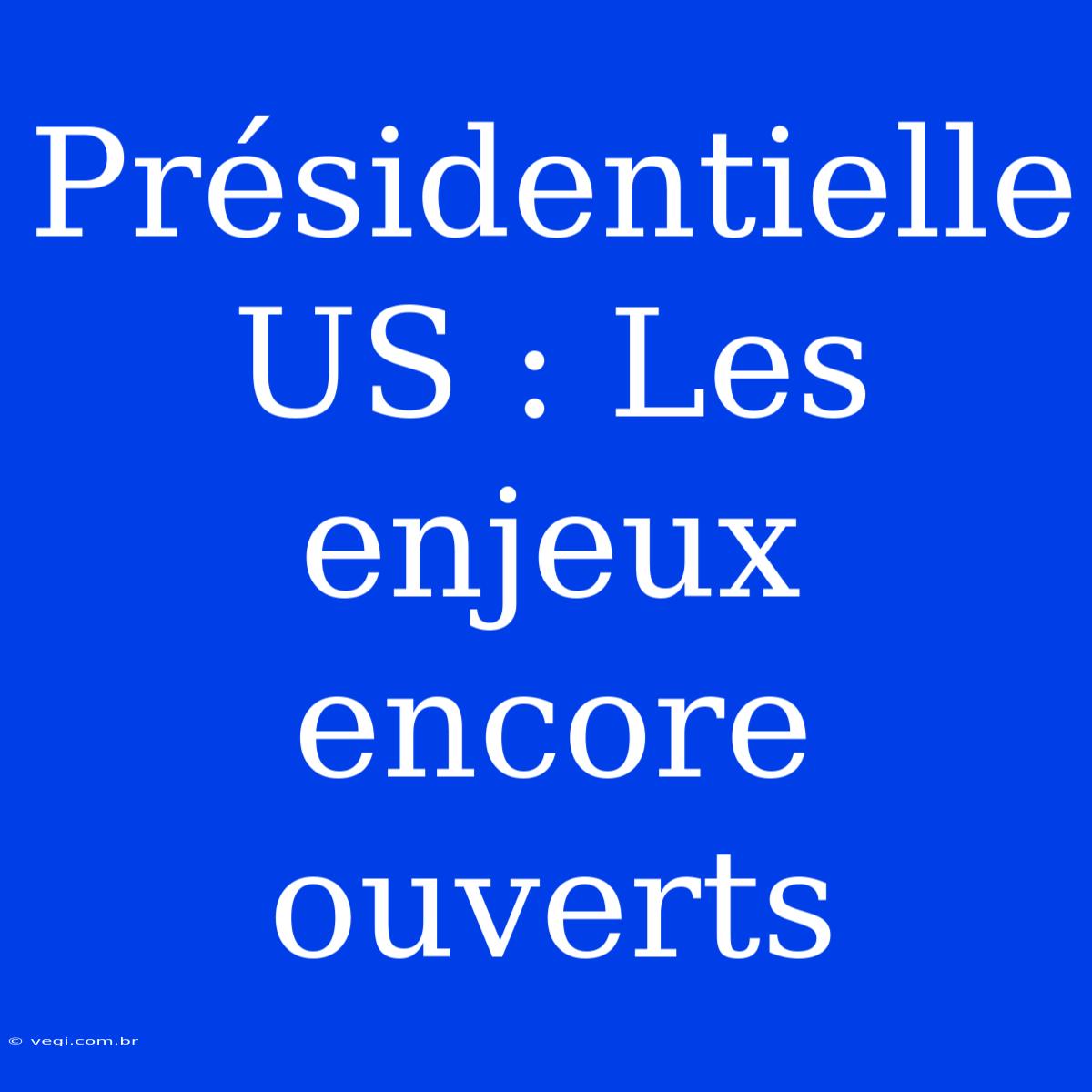 Présidentielle US : Les Enjeux Encore Ouverts