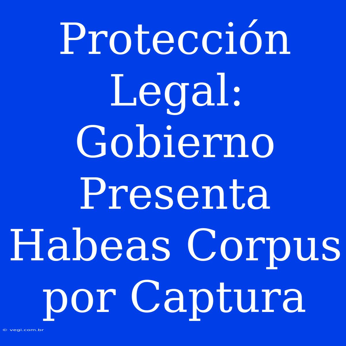 Protección Legal: Gobierno Presenta Habeas Corpus Por Captura