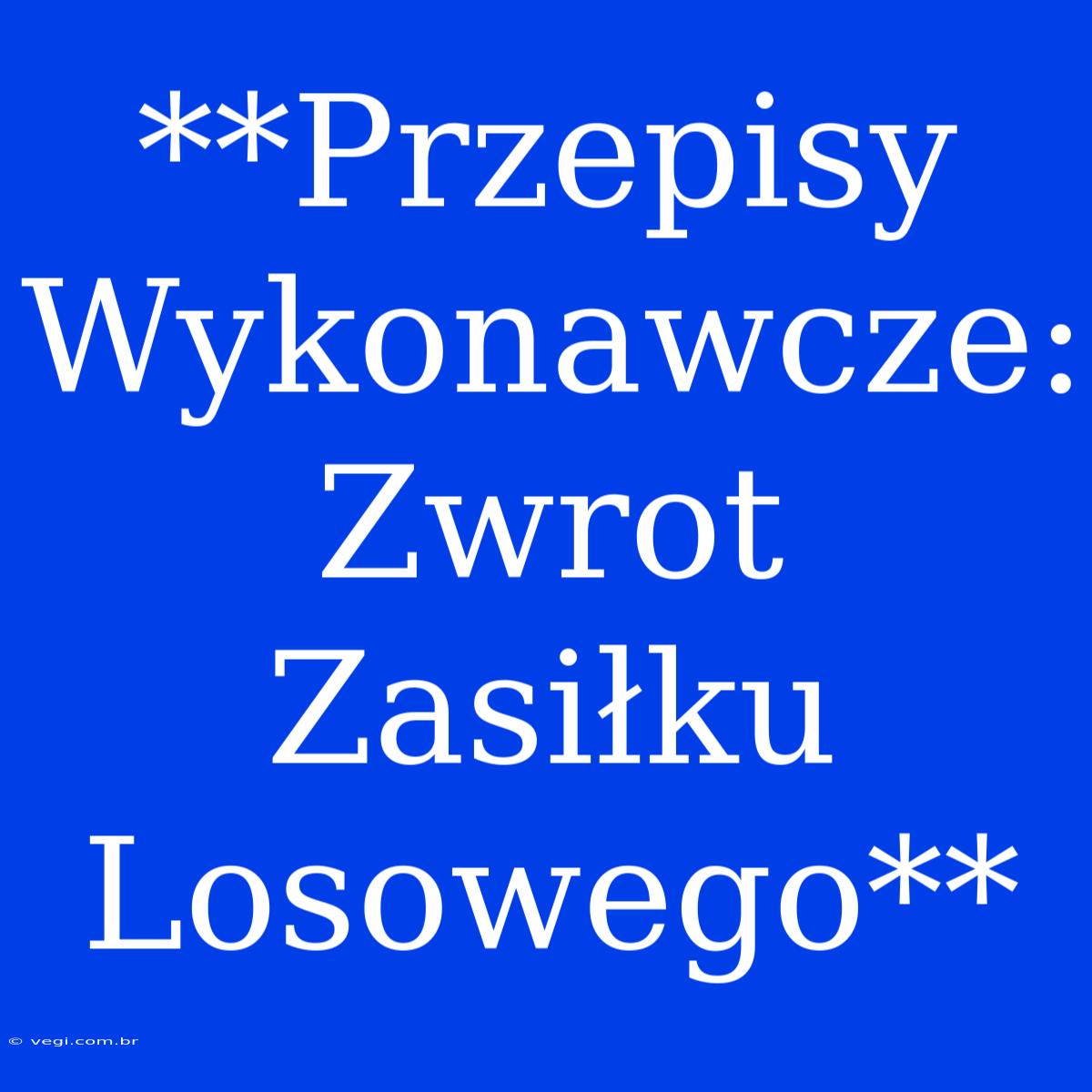 **Przepisy Wykonawcze: Zwrot Zasiłku Losowego**