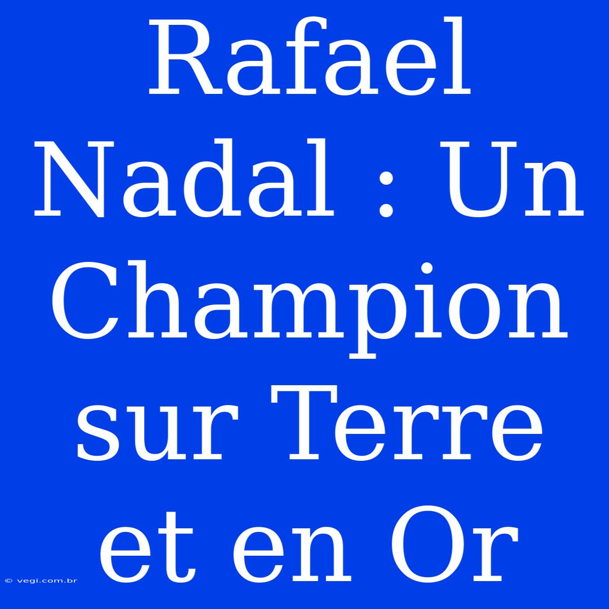 Rafael Nadal : Un Champion Sur Terre Et En Or 