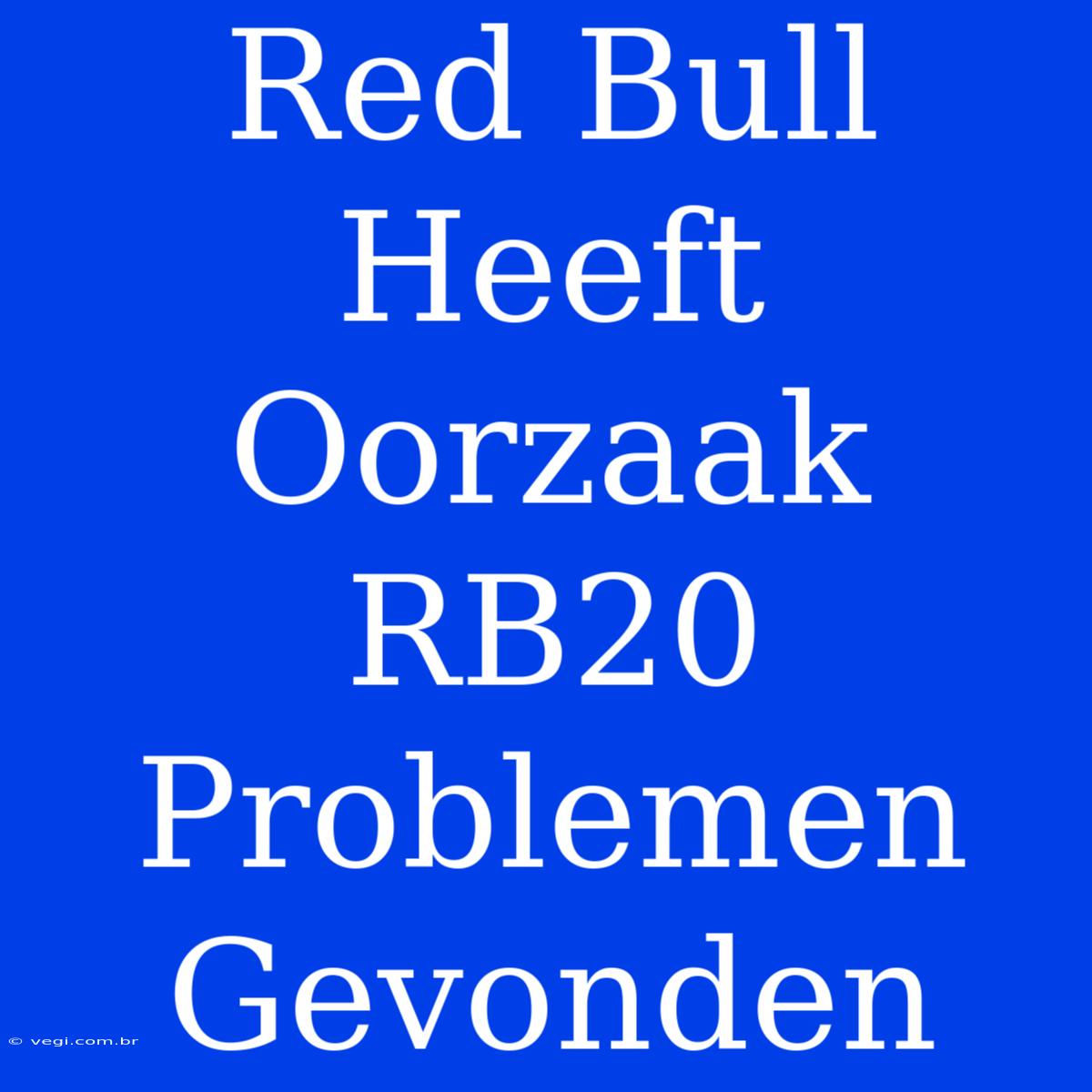 Red Bull Heeft Oorzaak RB20 Problemen Gevonden