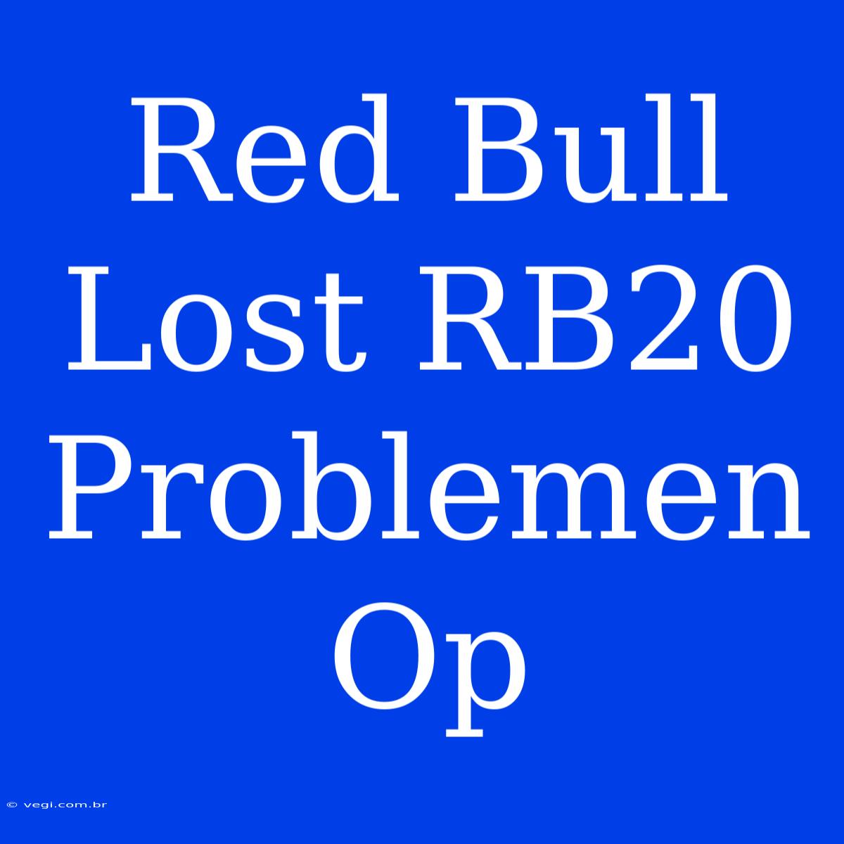 Red Bull Lost RB20 Problemen Op