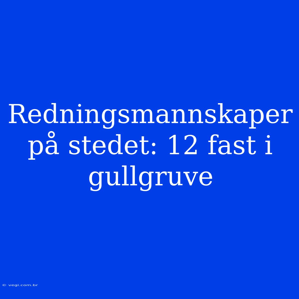 Redningsmannskaper På Stedet: 12 Fast I Gullgruve