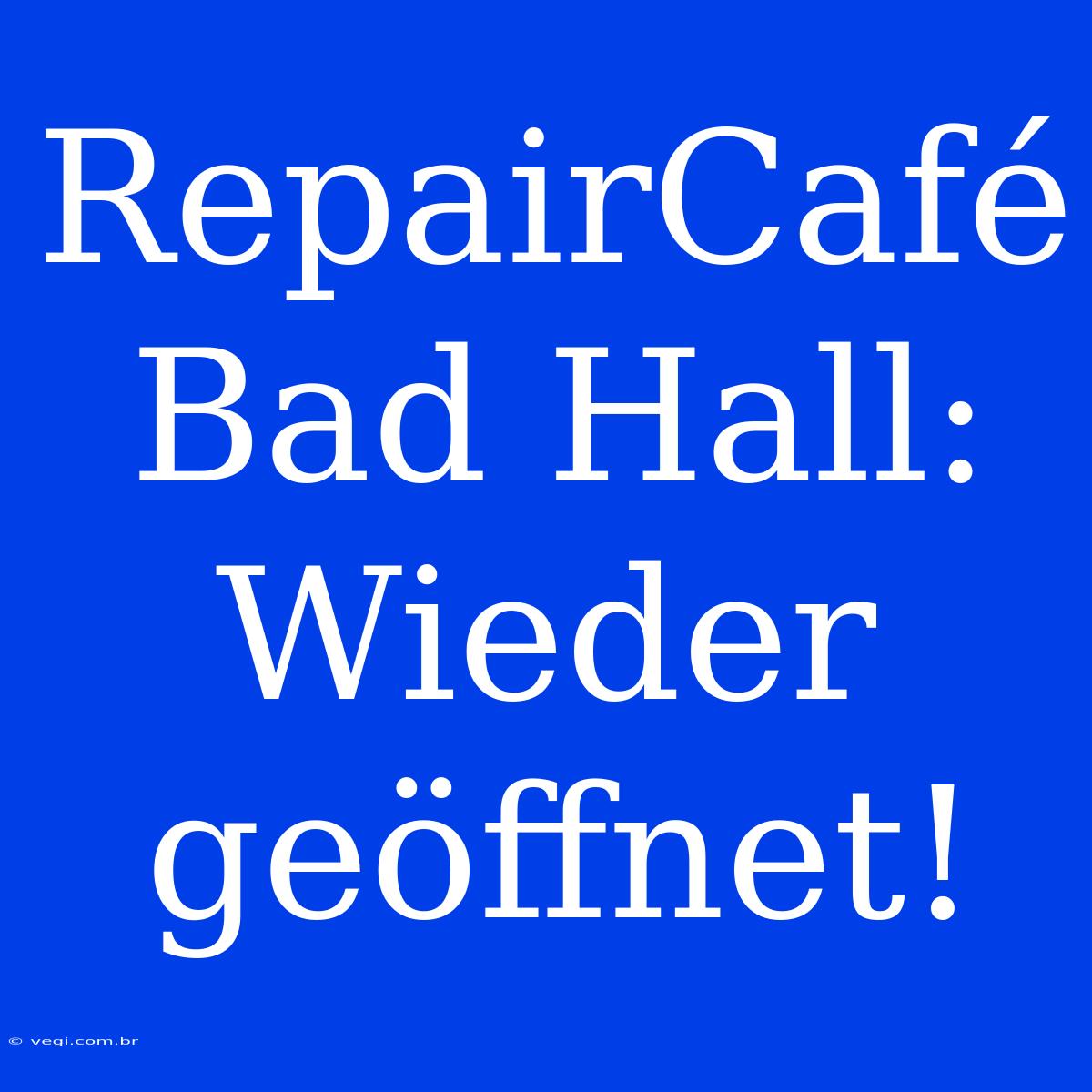 RepairCafé Bad Hall: Wieder Geöffnet!