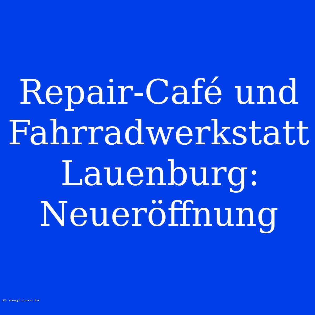 Repair-Café Und Fahrradwerkstatt Lauenburg: Neueröffnung