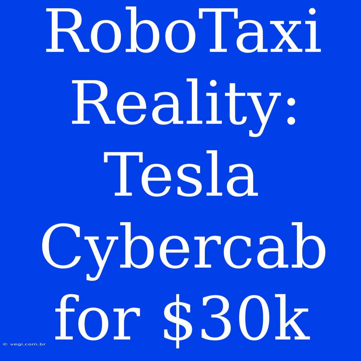 RoboTaxi Reality: Tesla Cybercab For $30k