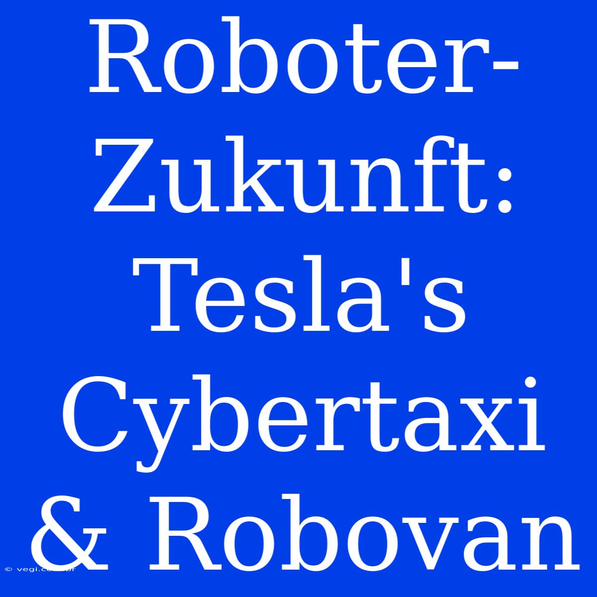 Roboter-Zukunft: Tesla's Cybertaxi & Robovan