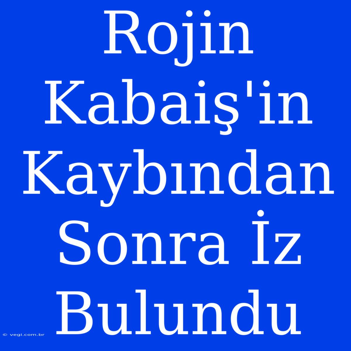 Rojin Kabaiş'in Kaybından Sonra İz Bulundu