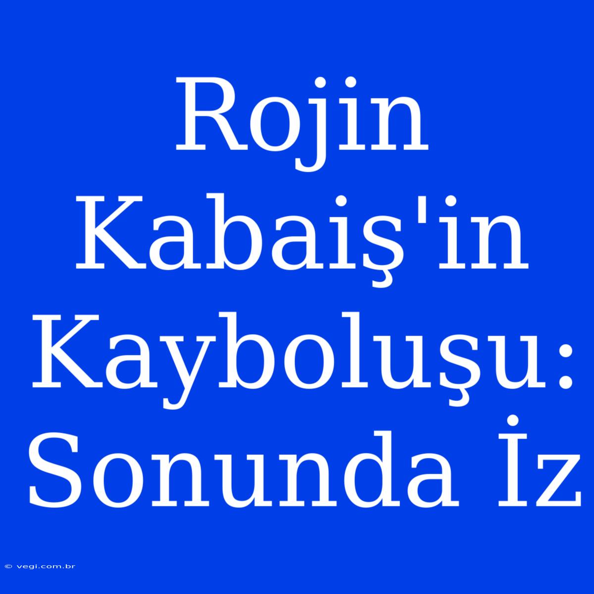 Rojin Kabaiş'in Kayboluşu: Sonunda İz