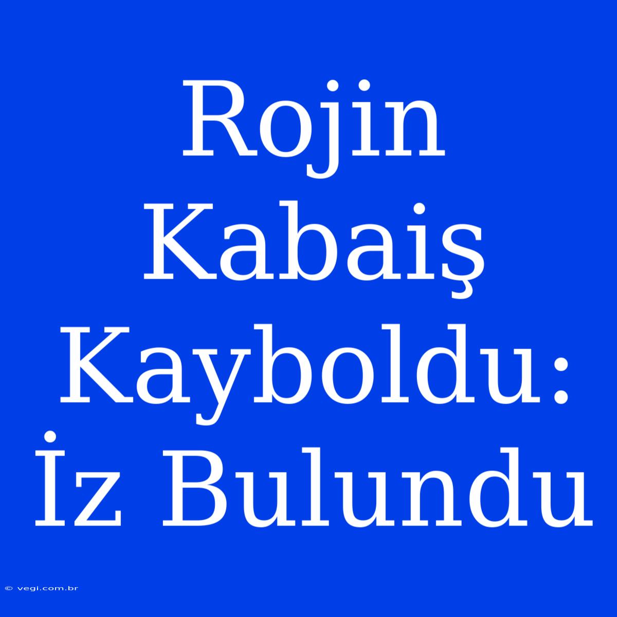 Rojin Kabaiş Kayboldu: İz Bulundu