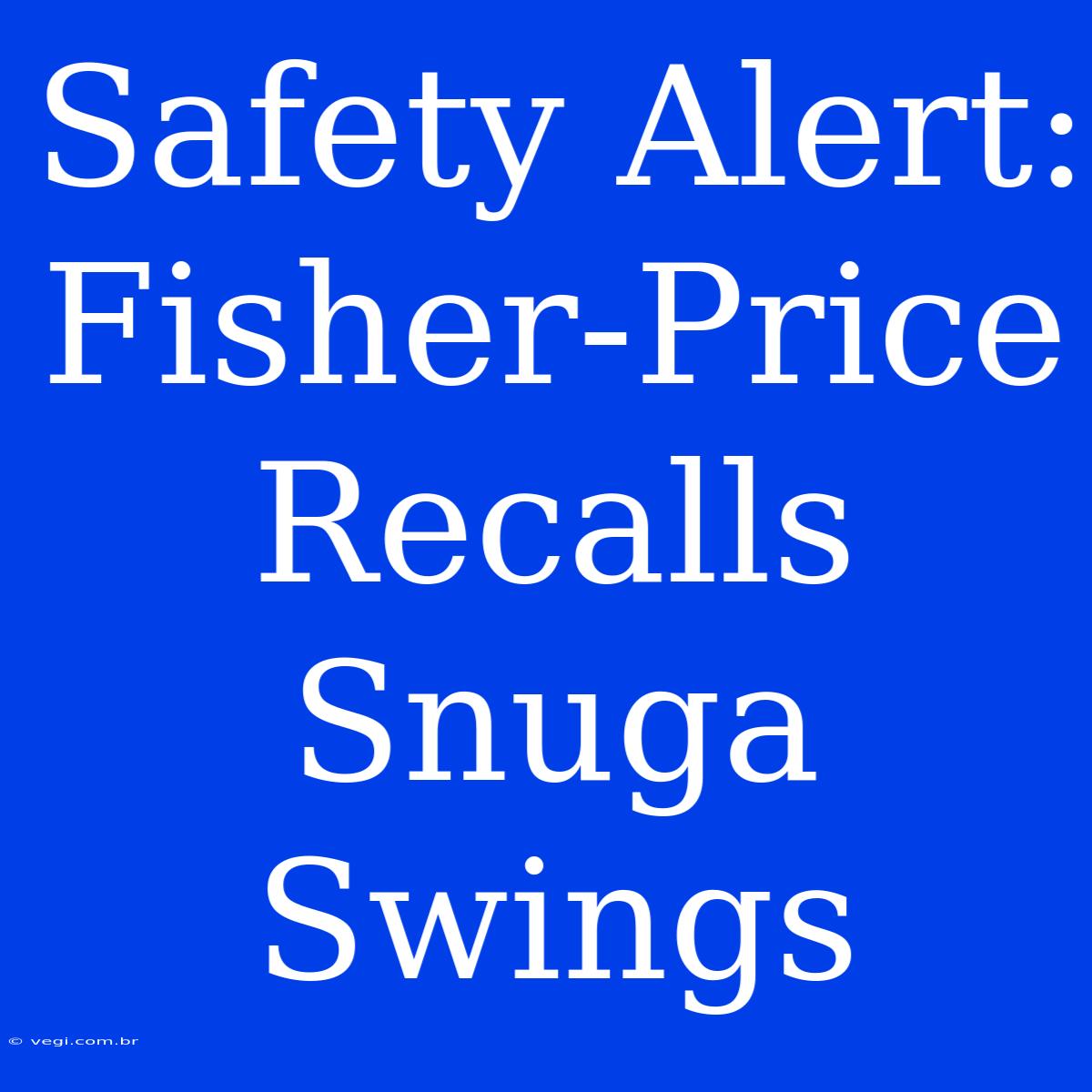 Safety Alert: Fisher-Price Recalls Snuga Swings 