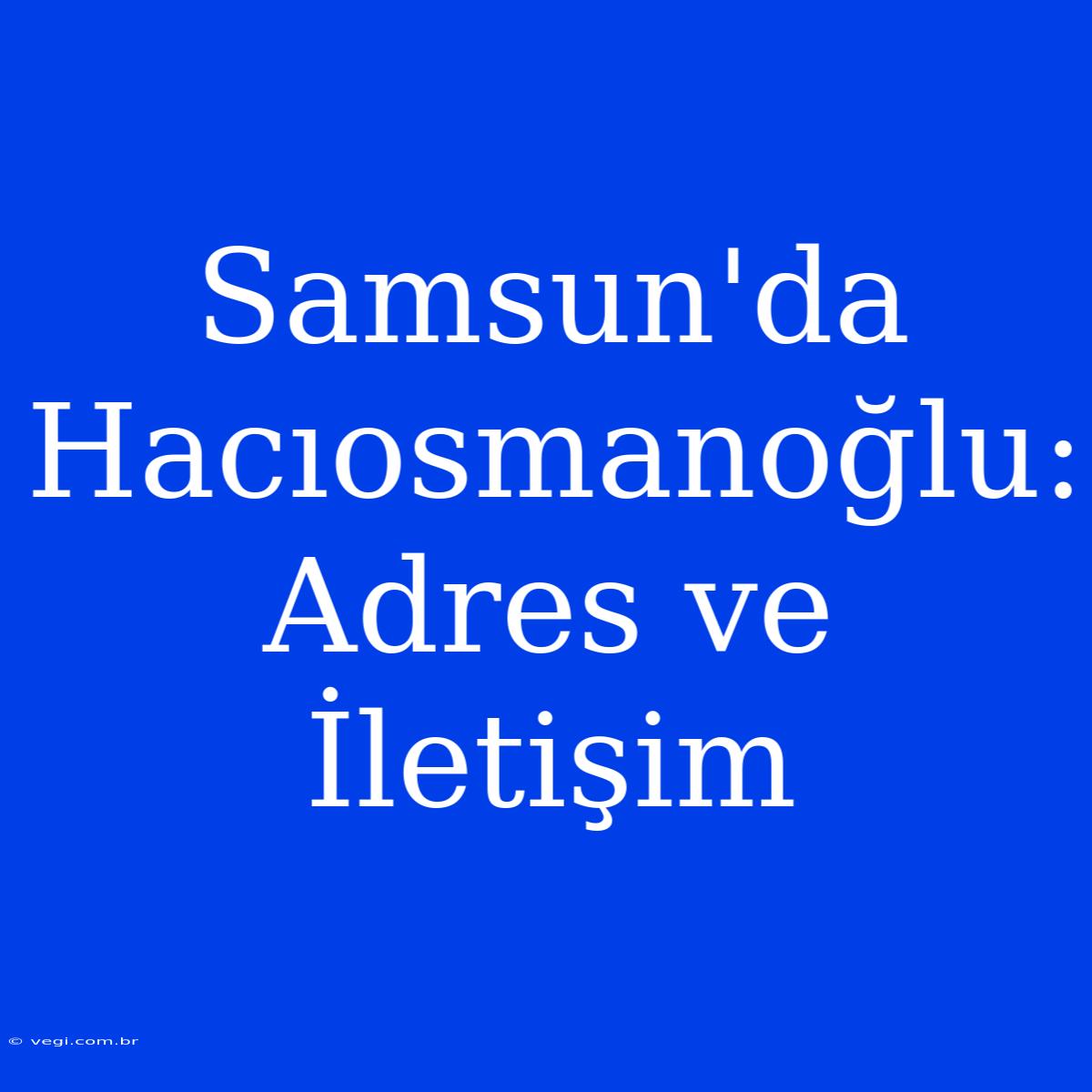 Samsun'da Hacıosmanoğlu: Adres Ve İletişim