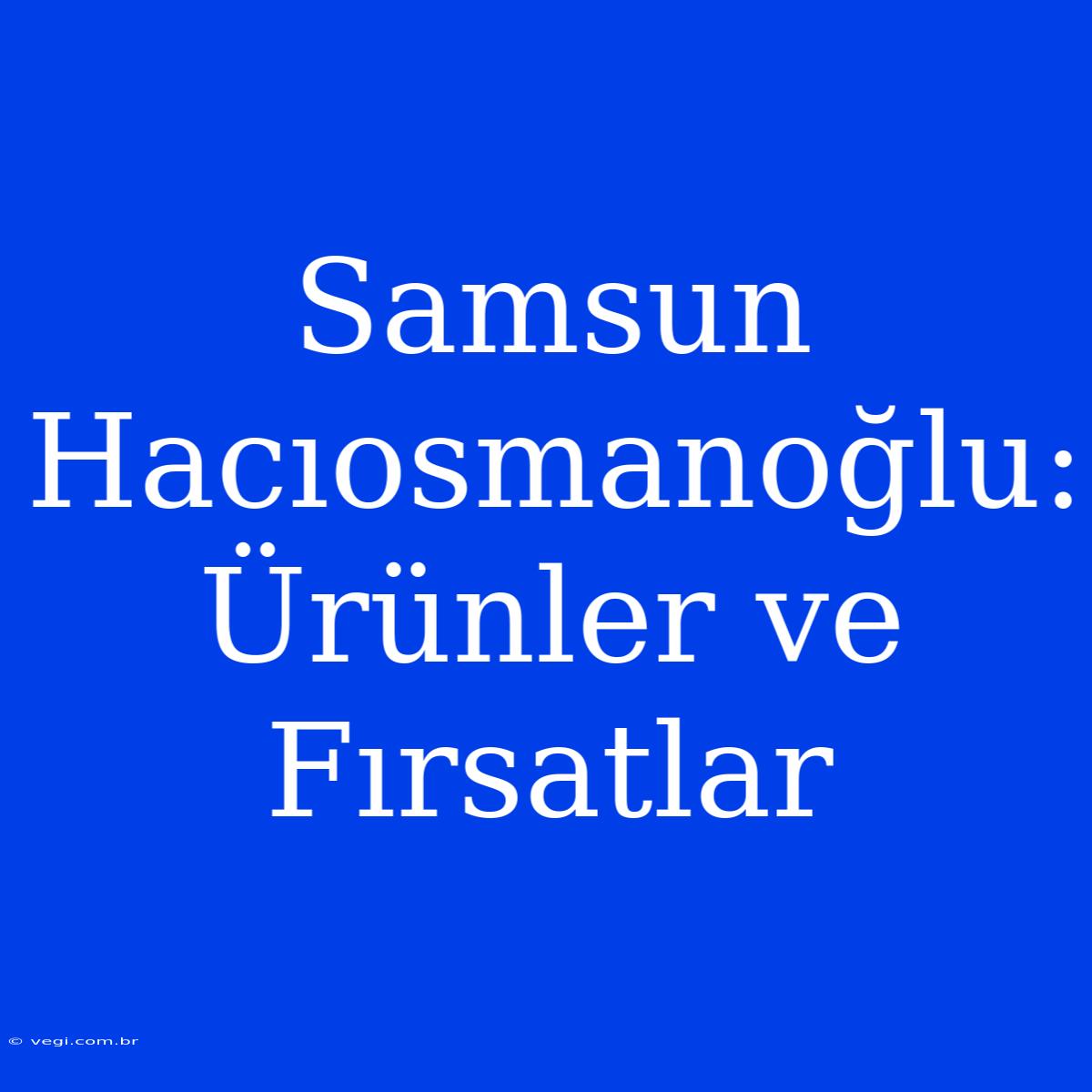 Samsun Hacıosmanoğlu: Ürünler Ve Fırsatlar