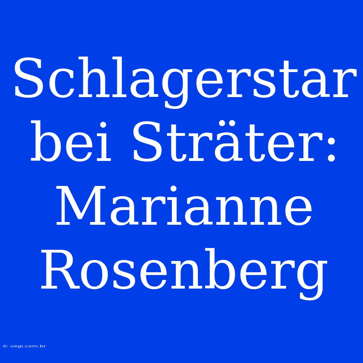 Schlagerstar Bei Sträter: Marianne Rosenberg