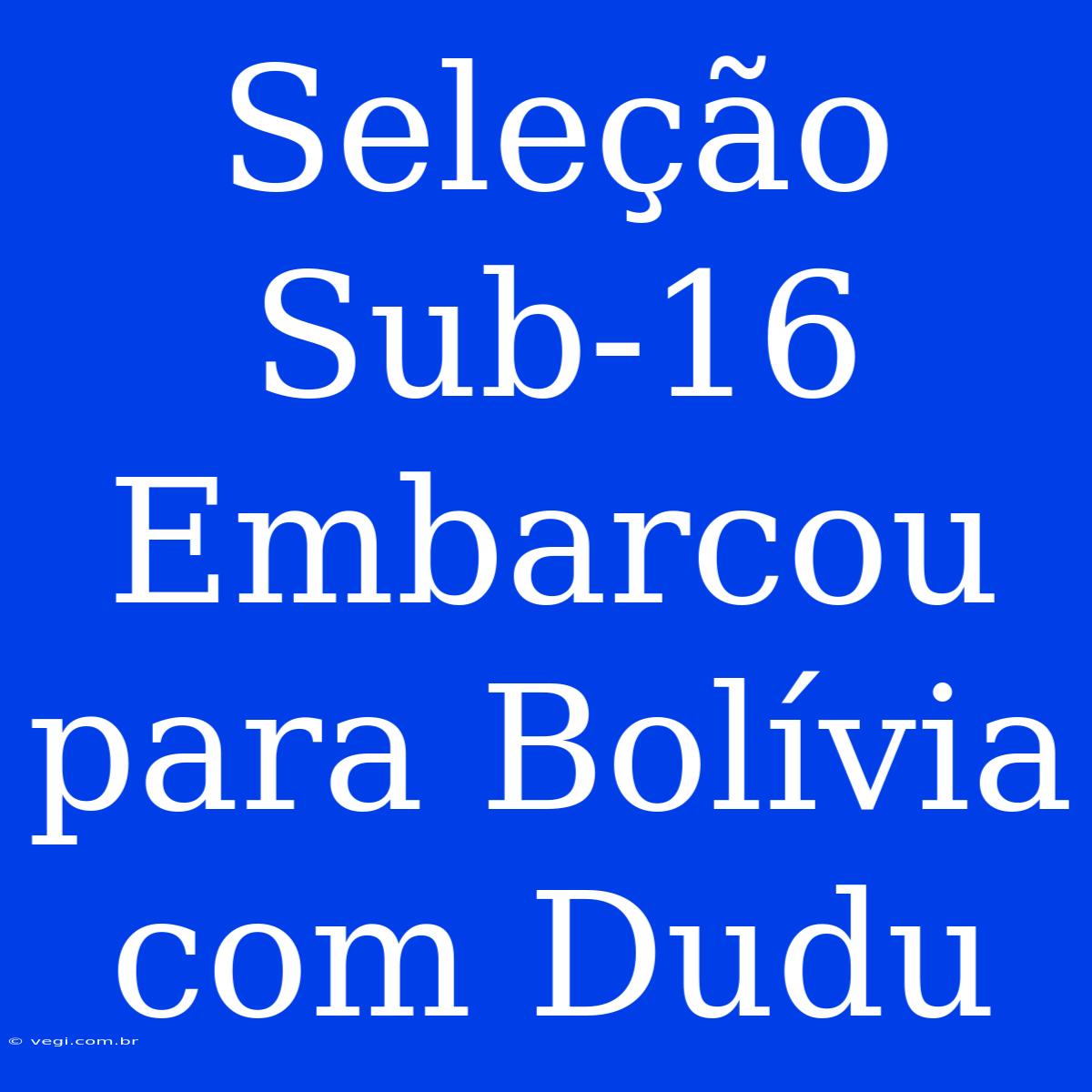 Seleção Sub-16 Embarcou Para Bolívia Com Dudu