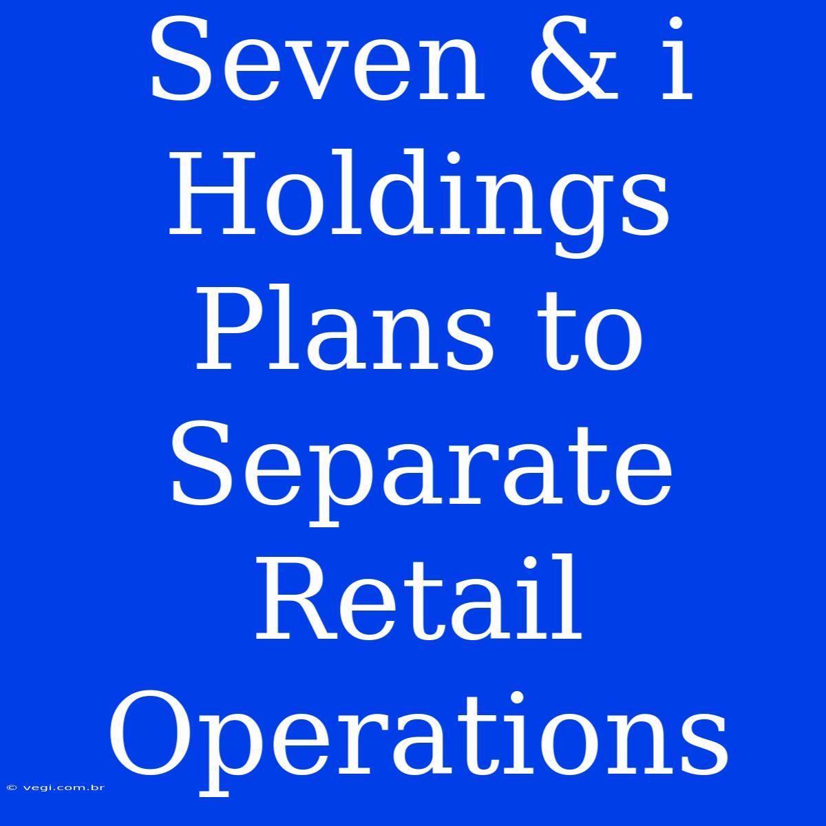 Seven & I Holdings Plans To Separate Retail Operations 