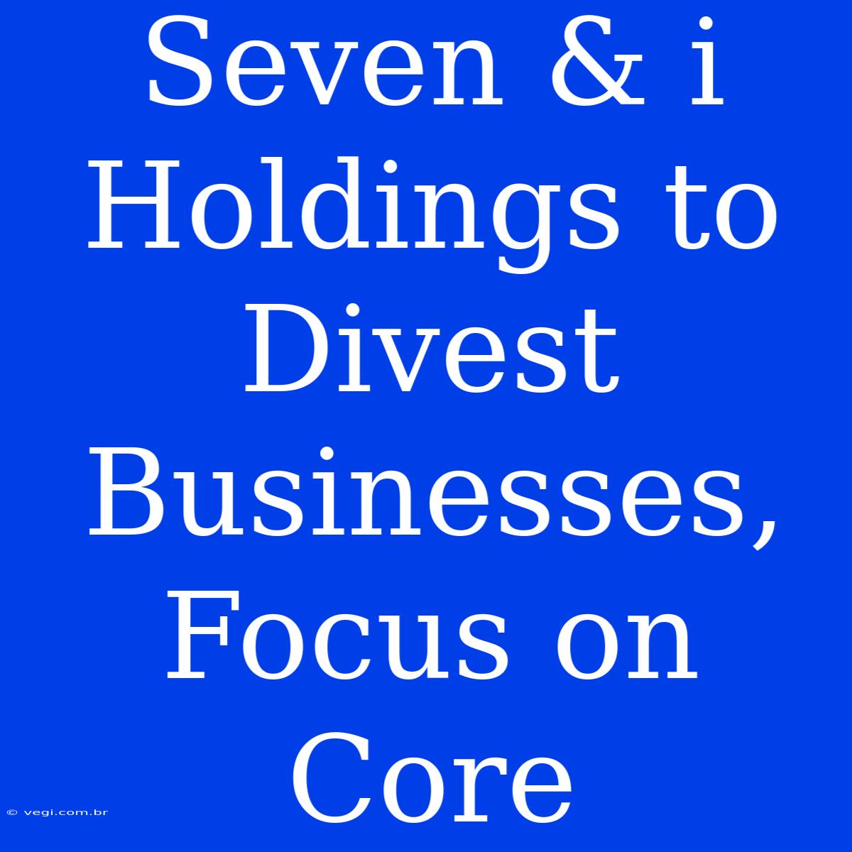 Seven & I Holdings To Divest Businesses, Focus On Core 