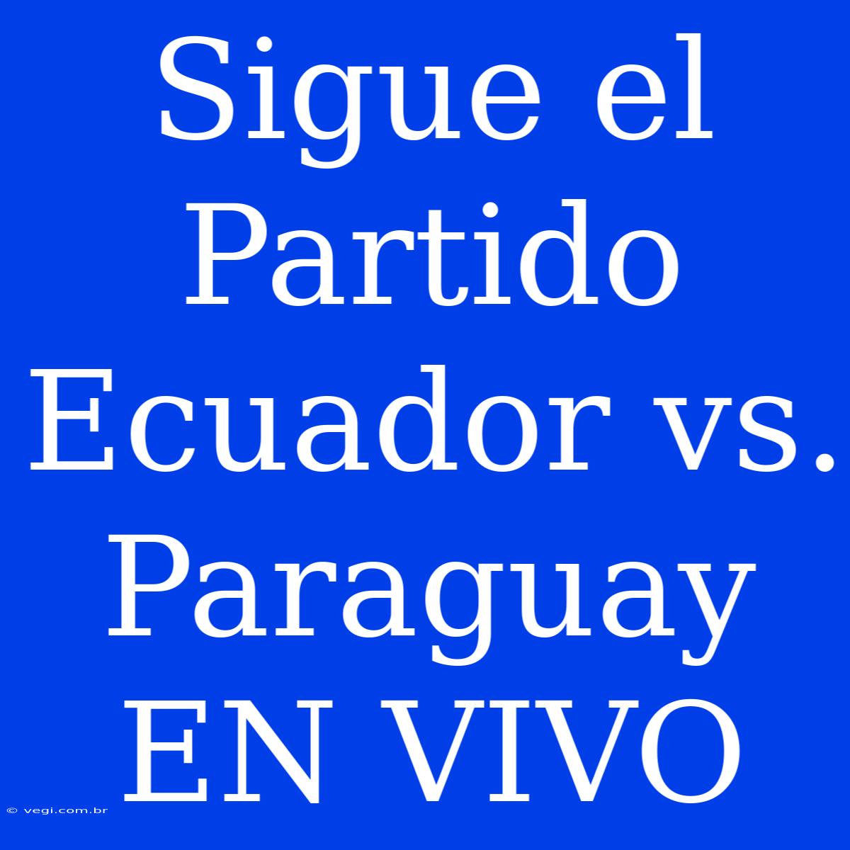 Sigue El Partido Ecuador Vs. Paraguay EN VIVO