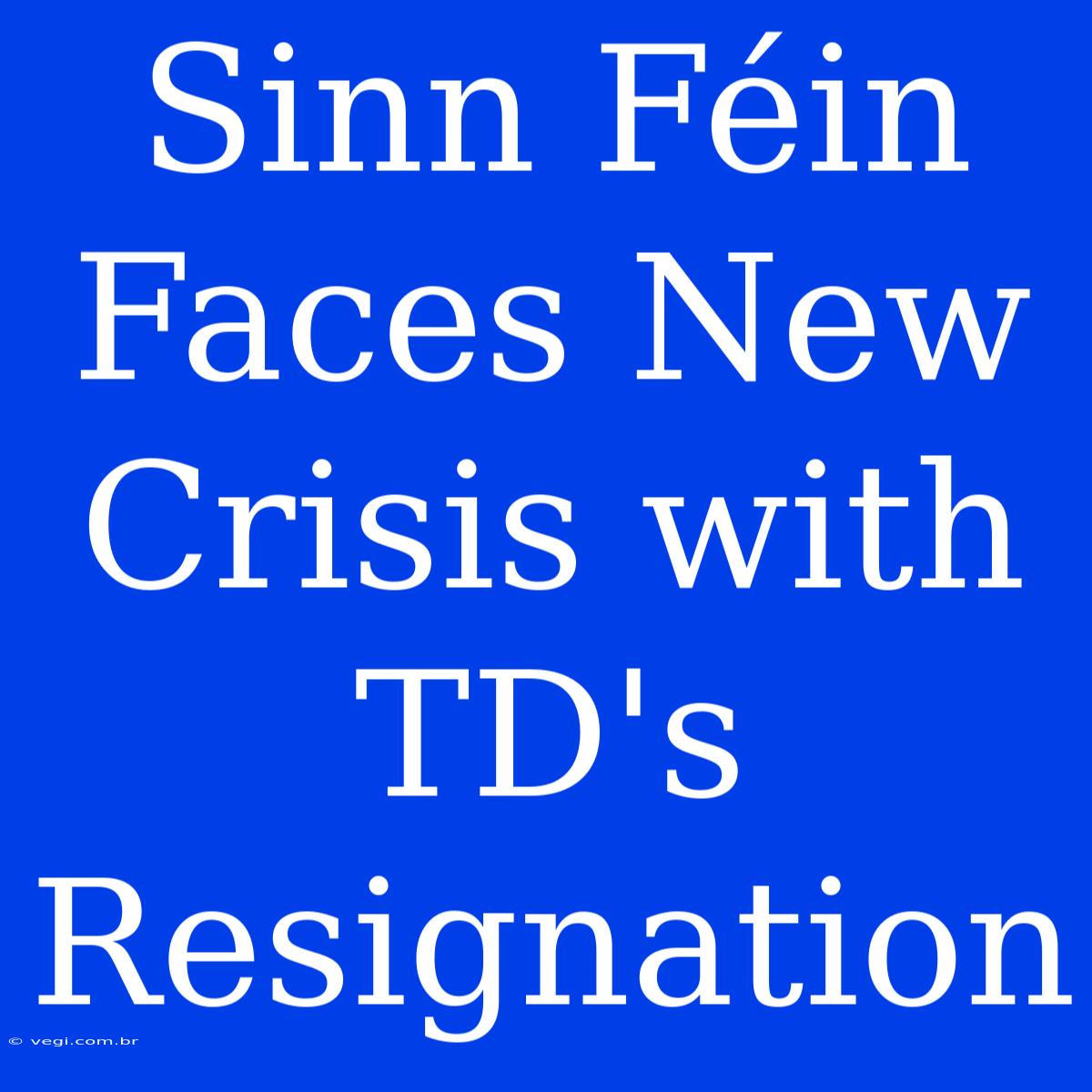 Sinn Féin Faces New Crisis With TD's Resignation