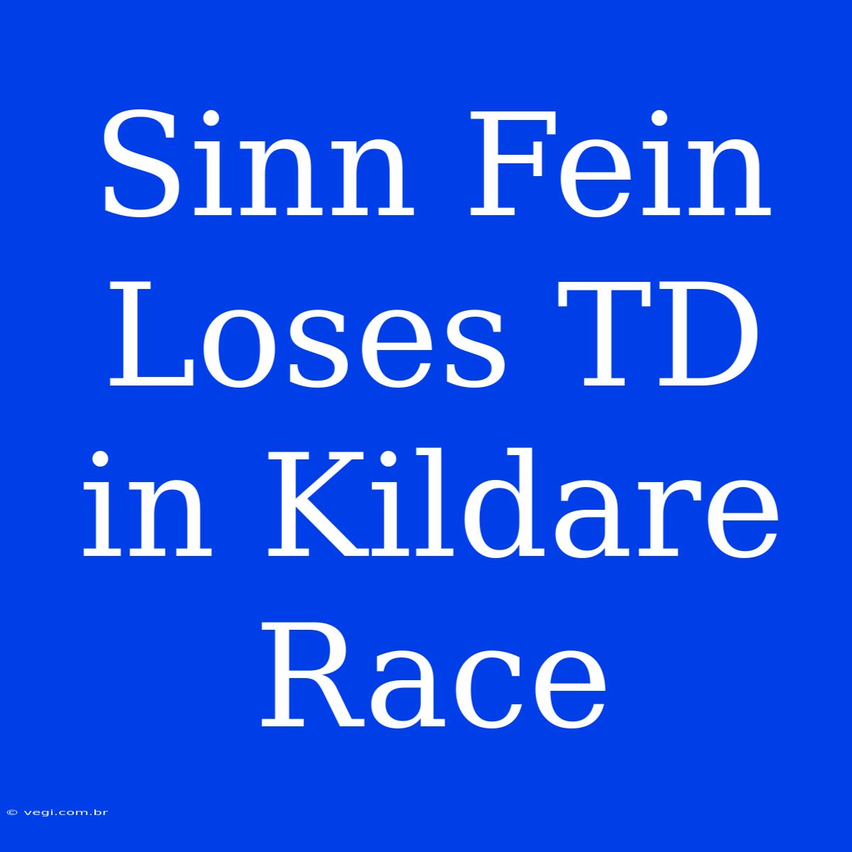 Sinn Fein Loses TD In Kildare Race