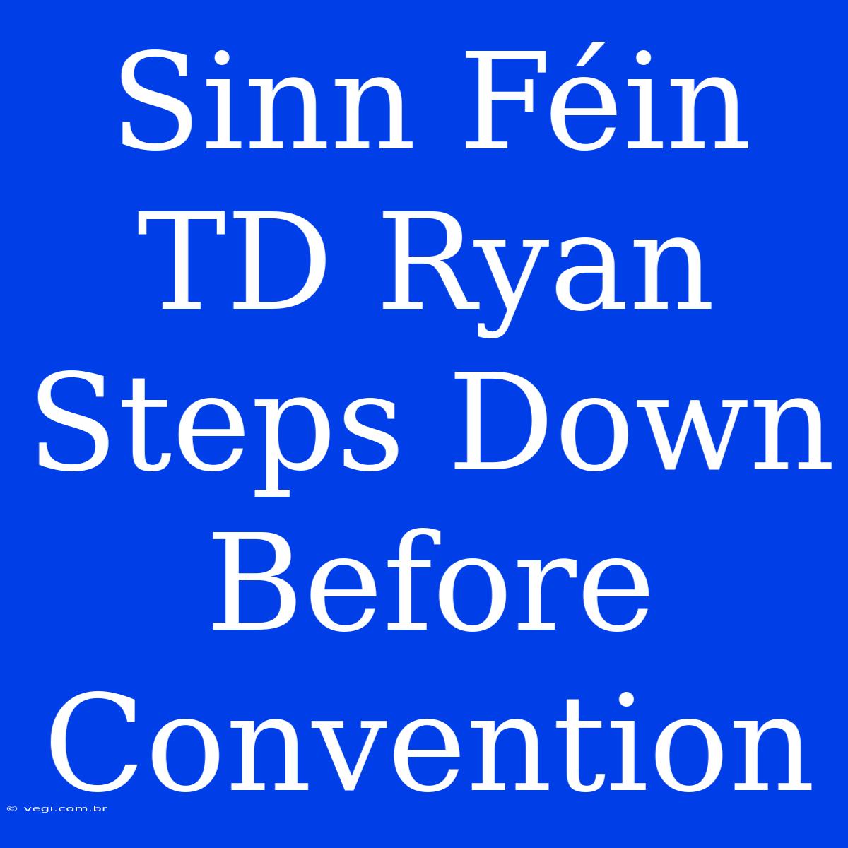 Sinn Féin TD Ryan Steps Down Before Convention