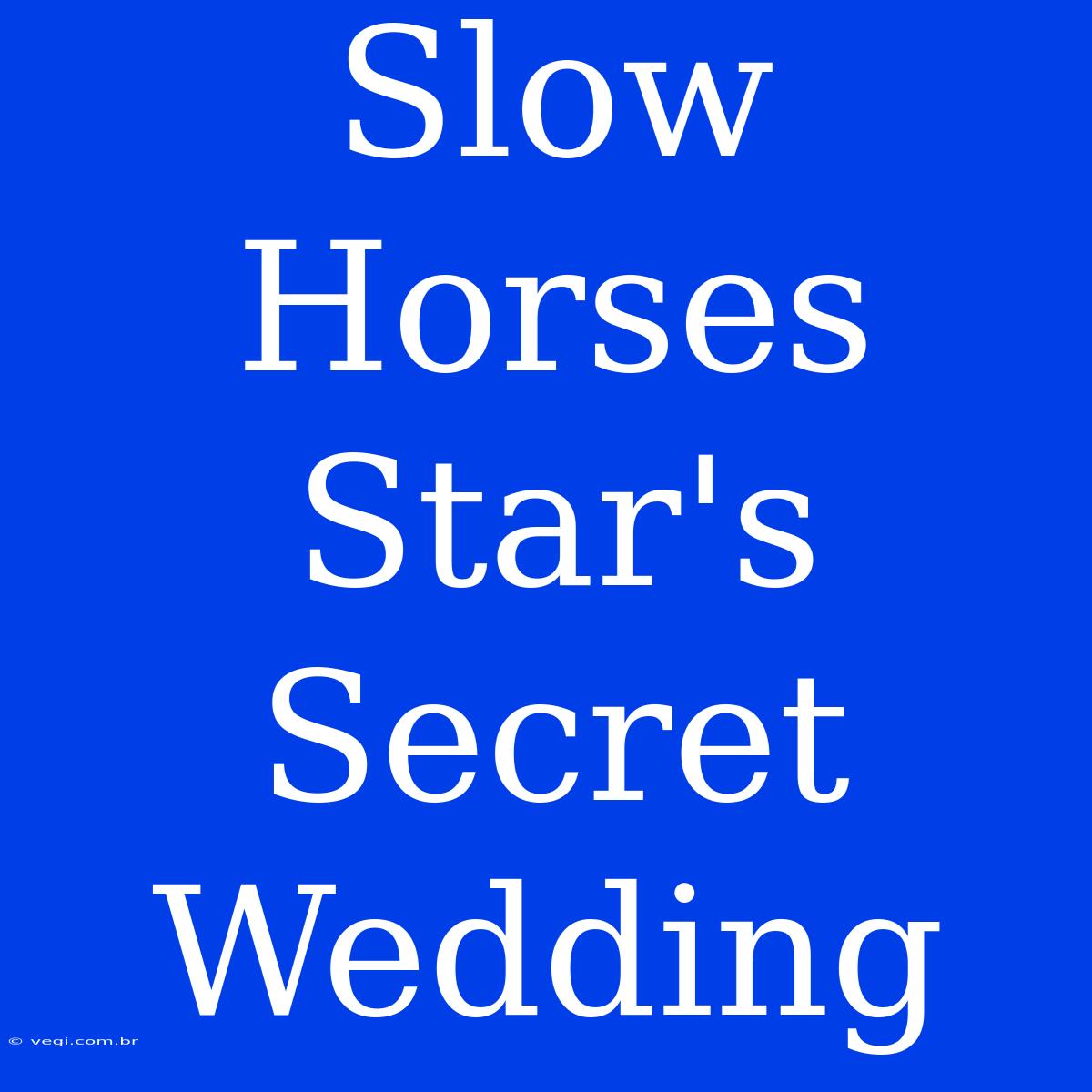 Slow Horses Star's Secret Wedding