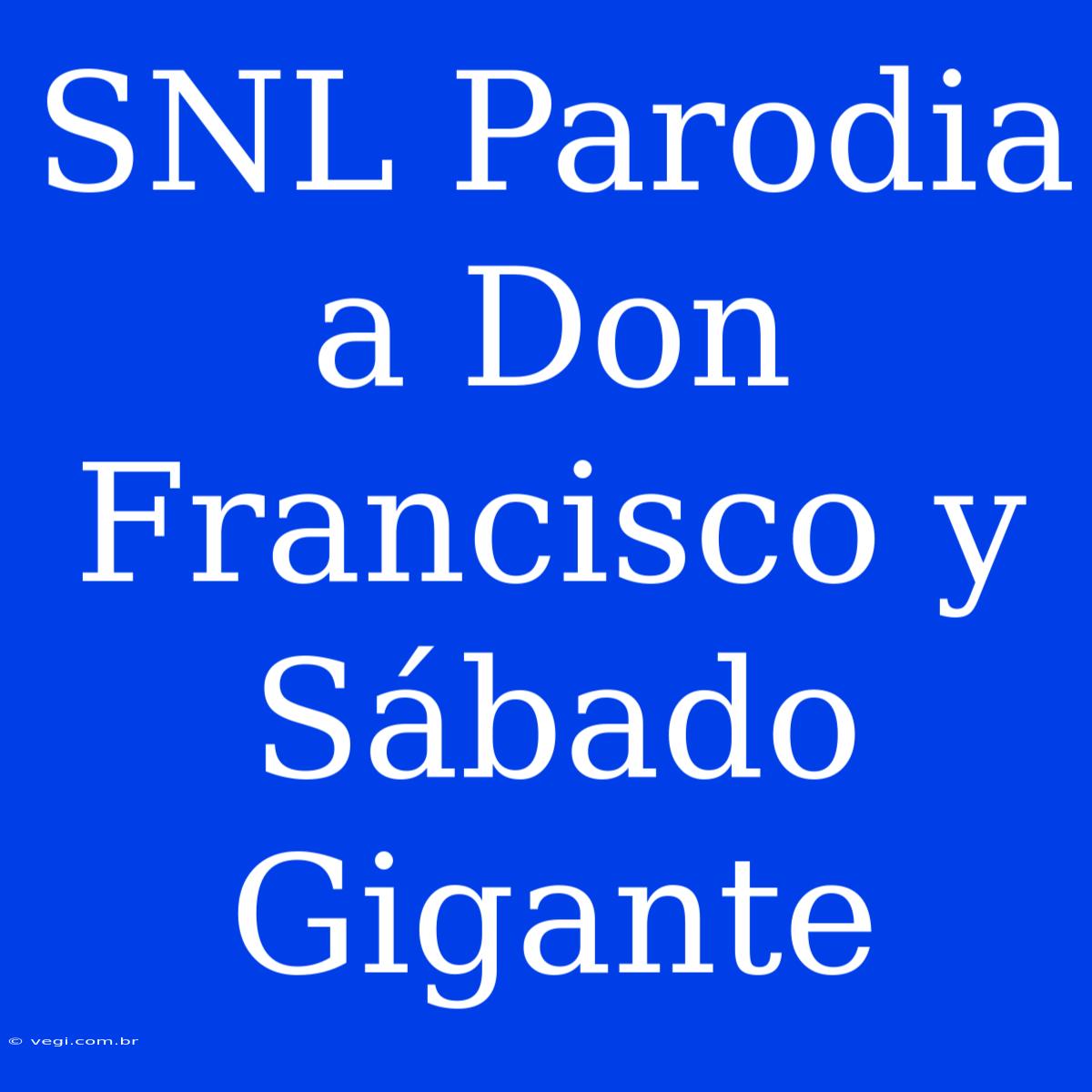 SNL Parodia A Don Francisco Y Sábado Gigante