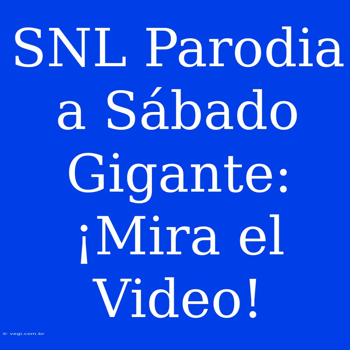 SNL Parodia A Sábado Gigante: ¡Mira El Video!