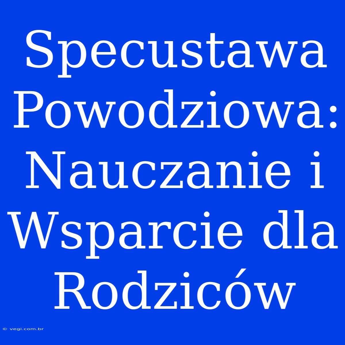 Specustawa Powodziowa: Nauczanie I Wsparcie Dla Rodziców