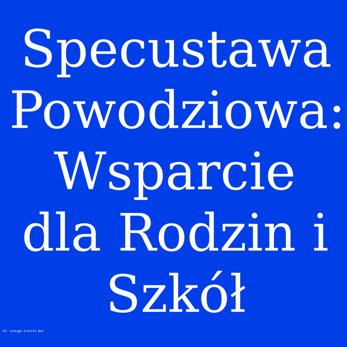 Specustawa Powodziowa: Wsparcie Dla Rodzin I Szkół