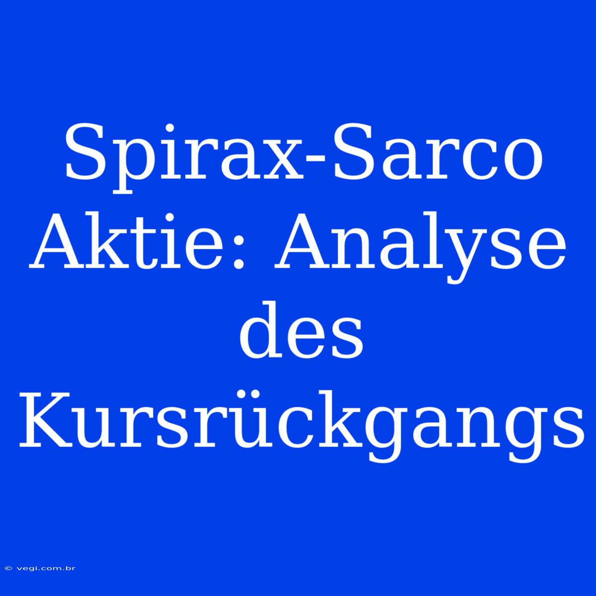 Spirax-Sarco Aktie: Analyse Des Kursrückgangs